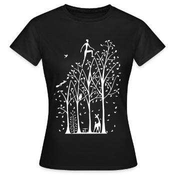 Comment vivre - vers le haut blanc - T-shirt Femme - noir - Devant - AI Model Female 172 dark (172cm)