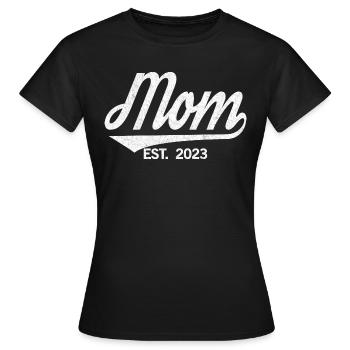 2023, Maman en devenir, annonce de grossesse - T-shirt Femme - noir - Devant - AI Model Female 172 dark (172cm)