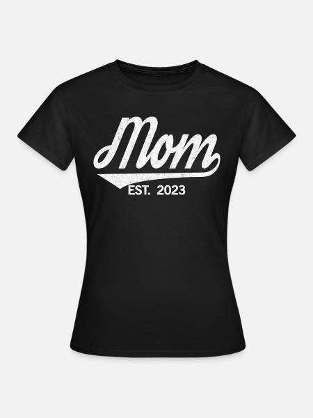 2023, Mama zu werden, Schwangerschaftsankündigung - Frauen T-Shirt - Schwarz