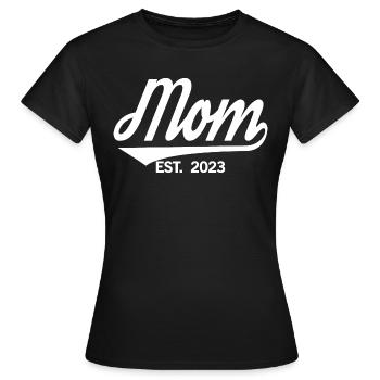 2023, Maman en devenir, annonce de grossesse - T-shirt Femme - noir - Devant - AI Model Female 172 dark (172cm)