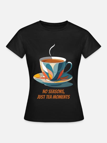 Colorful tea cup with lettering - Women's T-Shirt - black