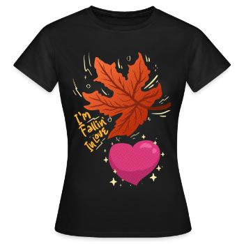 I’m Falling in Love - maple leaf falling in love - Women's T-Shirt - black - Front - AI Model Female 172 dark (172cm)