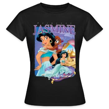 Prinzessin Jasmin Mit Treuem Äffchen Abu - Frauen T-Shirt - Schwarz - Vorne - AI Model Female 172 dark (172cm)