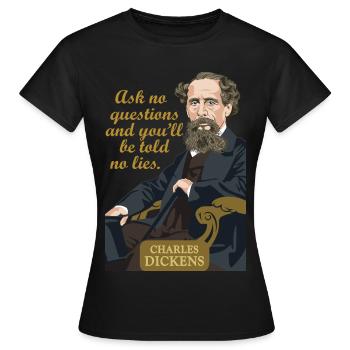 Charles Dickens - Frauen T-Shirt - Schwarz - Vorne - AI Model Female 172 dark (172cm)