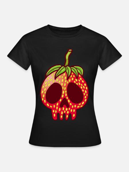 Erdbeerschädel - Frauen T-Shirt - Schwarz