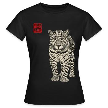 Leopard Asiatisch - Frauen T-Shirt - Schwarz - Vorne - AI Model Female 172 dark (172cm)