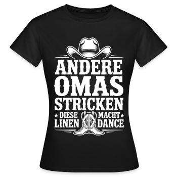 Oma Line Dance - Frauen T-Shirt - Schwarz - Vorne - AI Model Female 172 dark (172cm)
