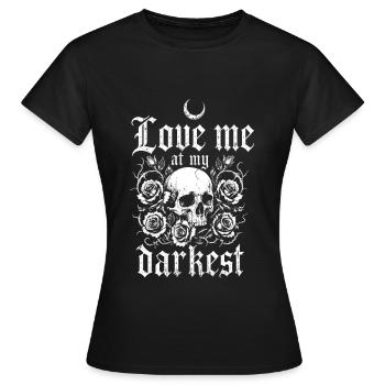 Gothic Skull and Roses | Dark Romance Alternative - Frauen T-Shirt - Schwarz - Vorne - AI Model Female 172 dark (172cm)