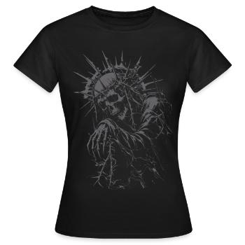 Prêtre mort-vivant avec couronne d’épines gothique - T-shirt Femme - noir - Devant - AI Model Female 172 dark (172cm)