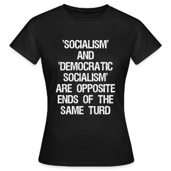 Antidemokratischer Sozialismus - Frauen T-Shirt - Schwarz - Vorne - AI Model Female 172 dark (172cm)