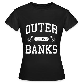 Outer Banks NC North Carolina - Women's T-Shirt - black - Front - AI Model Female 172 dark (172cm)