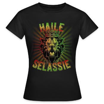 Haile Selassie Jah Rastafari - Women's T-Shirt - black - Front - AI Model Female 172 dark (172cm)