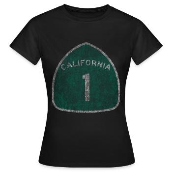 California 1 Pacific Coast Highway - Women's T-Shirt - black - Front - AI Model Female 172 dark (172cm)