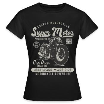 super motor racer motor motor motorcycle custom moto vintage - Frauen T-Shirt - Schwarz - Vorne - AI Model Female 172 dark (172cm)