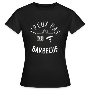 j peux pas j ai barbecue - T-shirt Femme - noir - Devant - AI Model Female 172 dark (172cm)