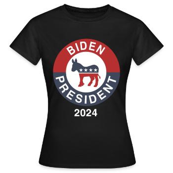 Biden pour la présidence 2024 - T-shirt Femme - noir - Devant - AI Model Female 172 dark (172cm)