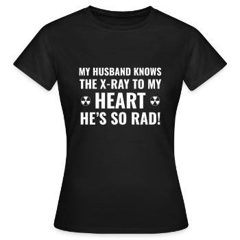 Radiology Tech Saint-Valentin - Rad Tech X-Ray - T-shirt Femme - noir - Devant - AI Model Female 172 dark (172cm)