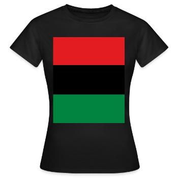 Pan African Flag - Women's T-Shirt - black - Front - AI Model Female 172 dark (172cm)