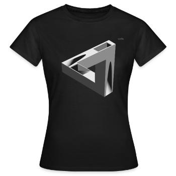 3D shape - Women's T-Shirt - black - Front - AI Model Female 172 dark (172cm)