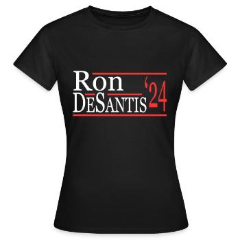 Ron Desantis pour le président 2024 - T-shirt Femme - noir - Devant - AI Model Female 172 dark (172cm)