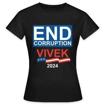 End Corruption Vivek Ramaswamy 2024 - Women's T-Shirt - black - Front - AI Model Female 172 dark (172cm)