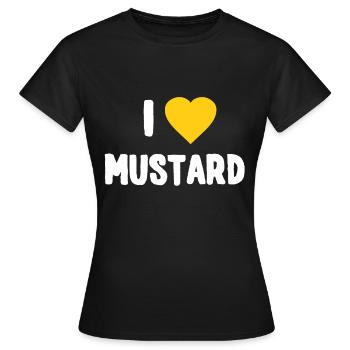 J’aime la moutarde - T-shirt Femme - noir - Devant - AI Model Female 172 dark (172cm)