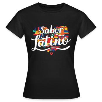 Sabor Latino Saveur latine Patrimoine hispanique - T-shirt Femme - noir - Devant - AI Model Female 172 dark (172cm)