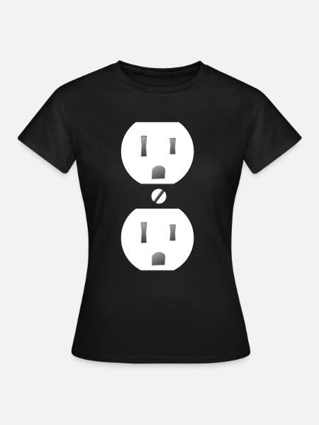 Steckdose Halloween Kostüm - Frauen T-Shirt - Schwarz