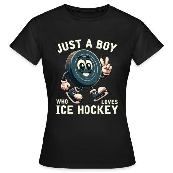 Juste un garçon qui aime le hockey sur glace garçons hommes - T-shirt Femme - noir - Devant - AI Model Female 172 dark (172cm)