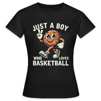 Juste un garçon qui aime les garçons de basket-ball hommes - T-shirt Femme - noir - Devant - AI Model Female 172 dark (172cm)