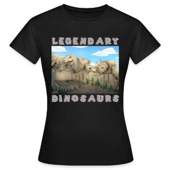 Dino Dinosaur Age with T rex & Spinosaurus - Women's T-Shirt - black - Front - AI Model Female 172 dark (172cm)