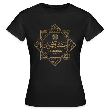 Islamic Decoration Ramadan Kareem - Women's T-Shirt - black - Front - AI Model Female 172 dark (172cm)
