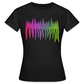 Flux forestiers - T-shirt Femme - noir - Devant - AI Model Female 172 dark (172cm)