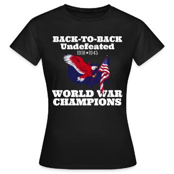 Deux fois champion invaincu de la Seconde Guerre mondiale 4. - T-shirt Femme - noir - Devant - AI Model Female 172 dark (172cm)