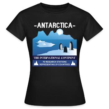 Antarctique - Le continent international - T-shirt Femme - noir - Devant - AI Model Female 172 dark (172cm)