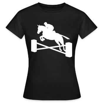 show jumping - Women's T-Shirt - black - Front - AI Model Female 172 dark (172cm)
