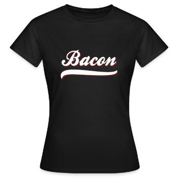 Bacon Schinken Speck - Frauen T-Shirt - Schwarz - Vorne - AI Model Female 172 dark (172cm)