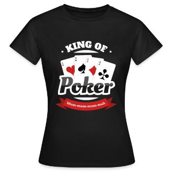 King of Poker Pokerface - T-shirt Femme - noir - Devant - AI Model Female 172 dark (172cm)