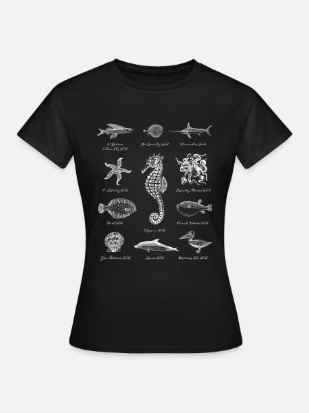 Poisson étoile de mer dauphin hippocampe poulpe poulpe - T-shirt Femme - noir