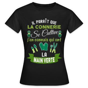 Humour connerie, blague drôle - T-shirt Femme - noir - Devant - AI Model Female 172 dark (172cm)