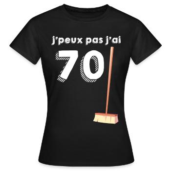 70 ans Anniversaire Homme Femme - T-shirt Femme - noir - Devant - AI Model Female 172 dark (172cm)