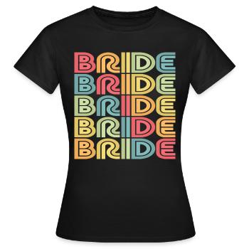 Retro Bride Matching Mariage Couple Fiançailles - T-shirt Femme - noir - Devant - AI Model Female 172 dark (172cm)