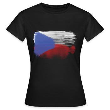 Tschechische flagge - Frauen T-Shirt - Schwarz - Vorne - AI Model Female 172 dark (172cm)