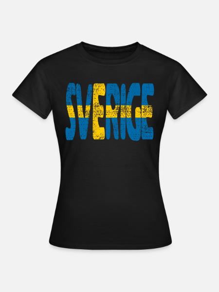 Sverige Zweedse Vlag Zweden Scandinavië - Dame-T-shirt - sort