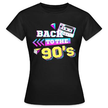 Back to the 90s 90er Jahre Retro - Frauen T-Shirt - Schwarz - Vorne - AI Model Female 172 dark (172cm)