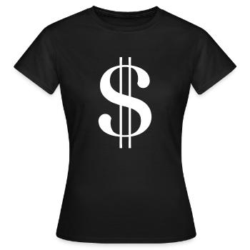 Dollar Sign dollar signe symbole argent cadeau - T-shirt Femme - noir - Devant - AI Model Female 172 dark (172cm)