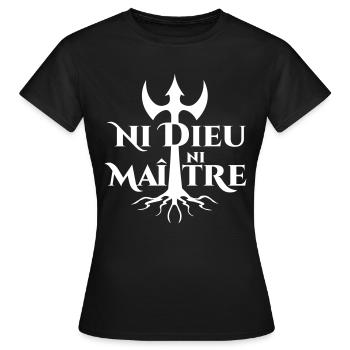Ni dieu ni Maître - T-shirt Femme - noir - Devant - AI Model Female 172 dark (172cm)
