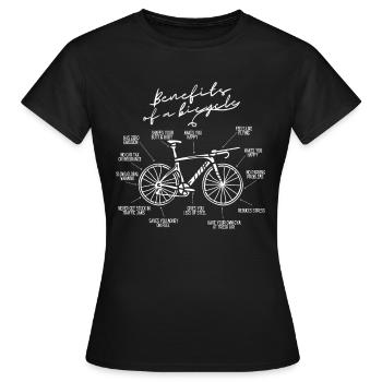 Benefits of a bicycle - Vorteile des Fahrrads - Women's T-Shirt - black - Front - AI Model Female 172 dark (172cm)