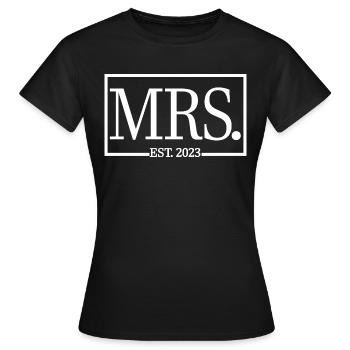 Frau Est. 2023 Verlobung Brautdusche Hochzeit - Frauen T-Shirt - Schwarz - Vorne - AI Model Female 172 dark (172cm)