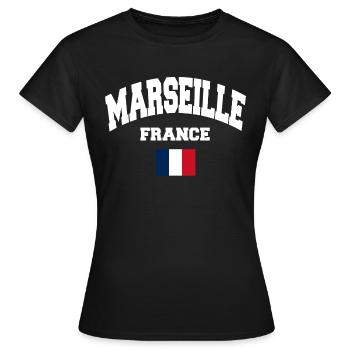 Marseille - Frauen T-Shirt - Schwarz - Vorne - AI Model Female 172 dark (172cm)